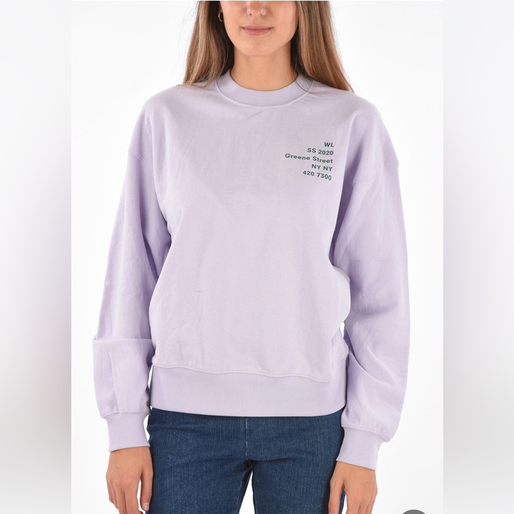 NWT PROENZA SCHOULER WHITE LABEL : LILAC FLEECE SWEATSHIRT. SIZE S